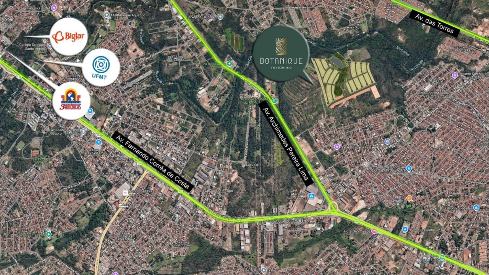 Mapa aproximado da localização do Botanique